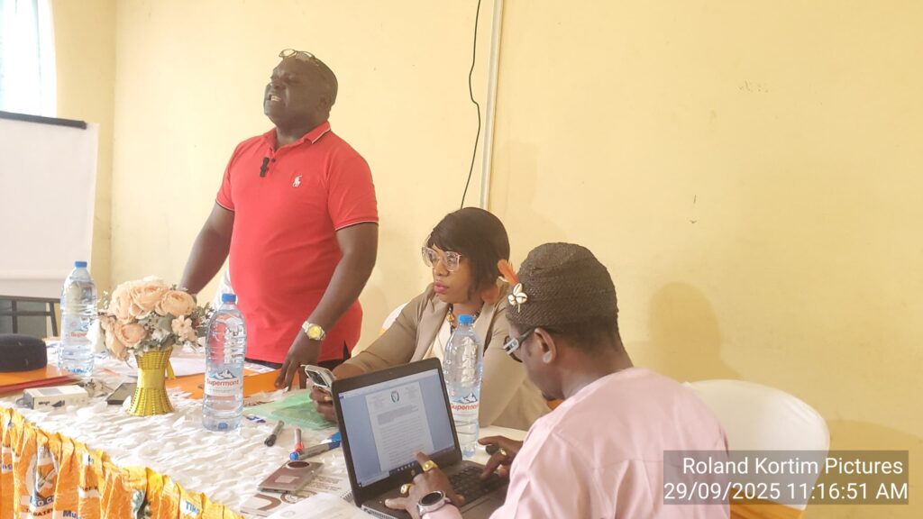 fourth Deputy Mayor, Waindim Rudolf speaking